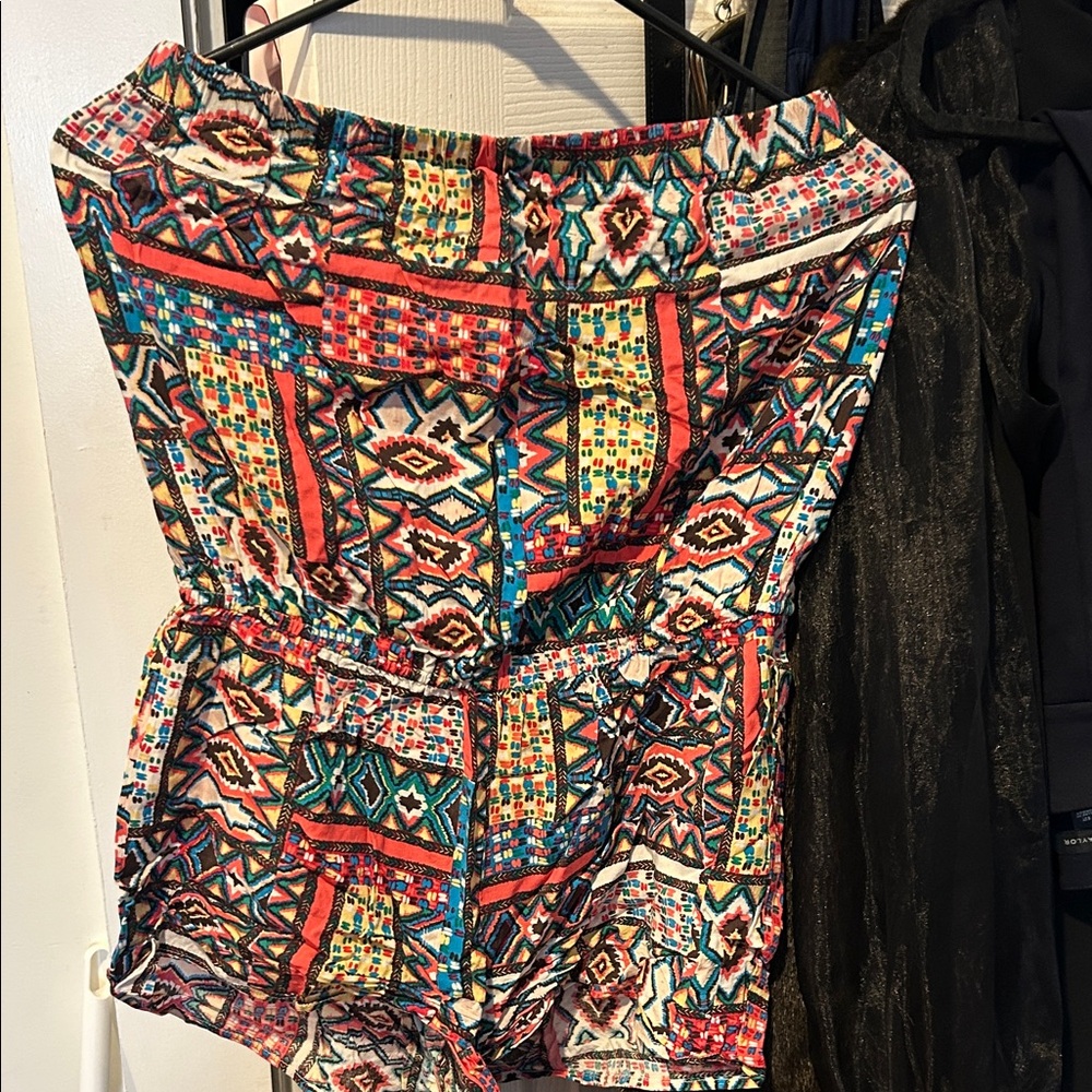 American Rag Multicolor Geometric Print Romper